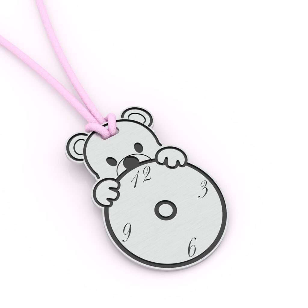 ciondolo rosa con orario di nascita personalizzabile