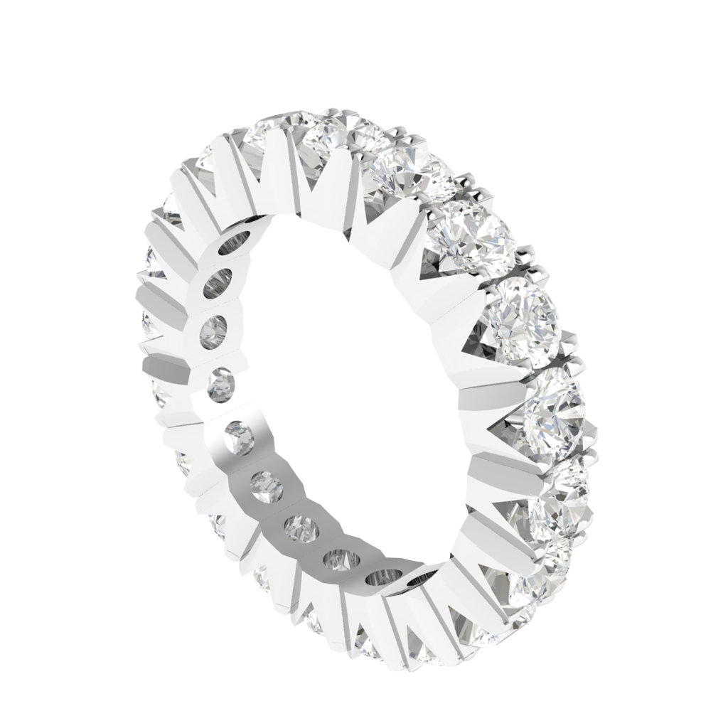 Anello di diamanti in oro bianco (lato)